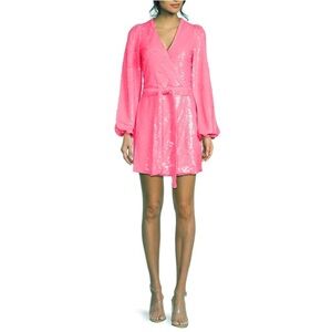 Elegant Pink Sequin Mini Dress